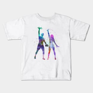 woman exercising with man coach Kids T-Shirt
